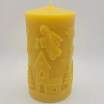 Winterkapelle – Bienenwachskerze mit Engel