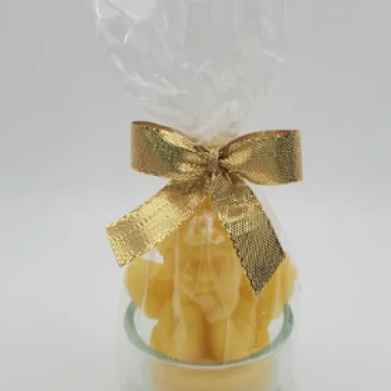 Kleiner Weihnachtsengel – Bienenwachskerze im Teelichtglas
