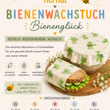 2er Set BWT  Kids "Bienenglück" Motiv Schildkröte 20x20+25x25cm